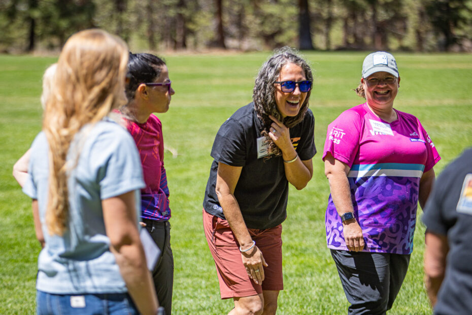Female coaches at GRiT mountain bike class