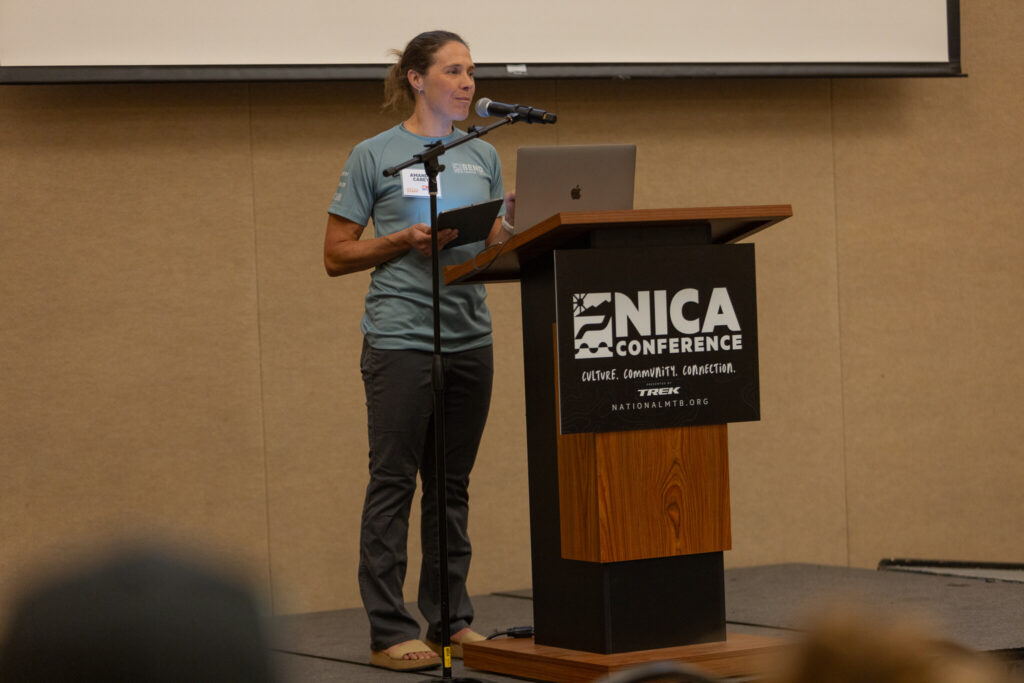 NICA leader Amanda Carey speaks at conference
